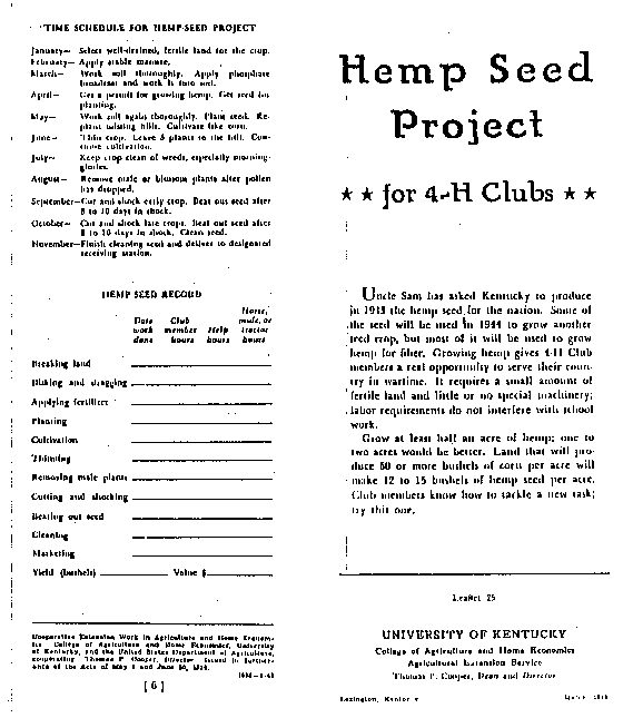 WWII Four-H's leaflet