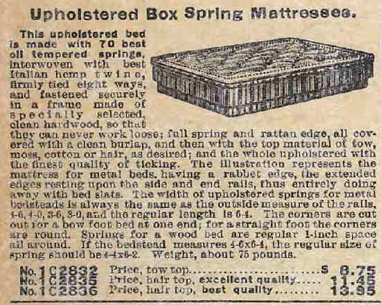 Sears 1905 Spring Mattress
