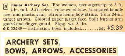 Sears catalog 1949 Bow & Arrow