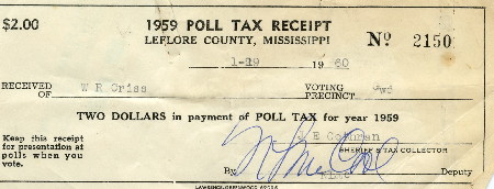 Poll Tax Receipt 1917