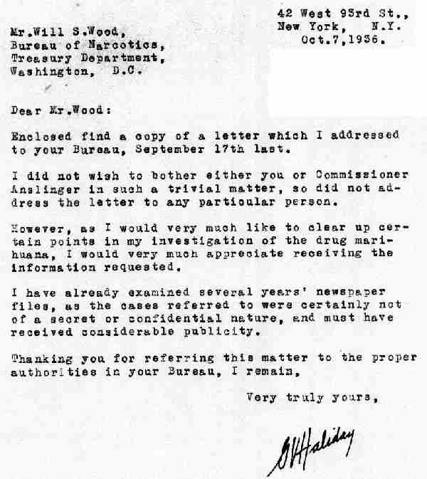 DEA Letter 1936-10-07