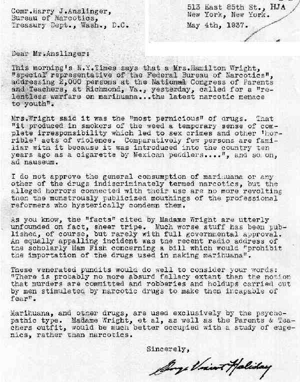 DEA Letter 1937-05-04