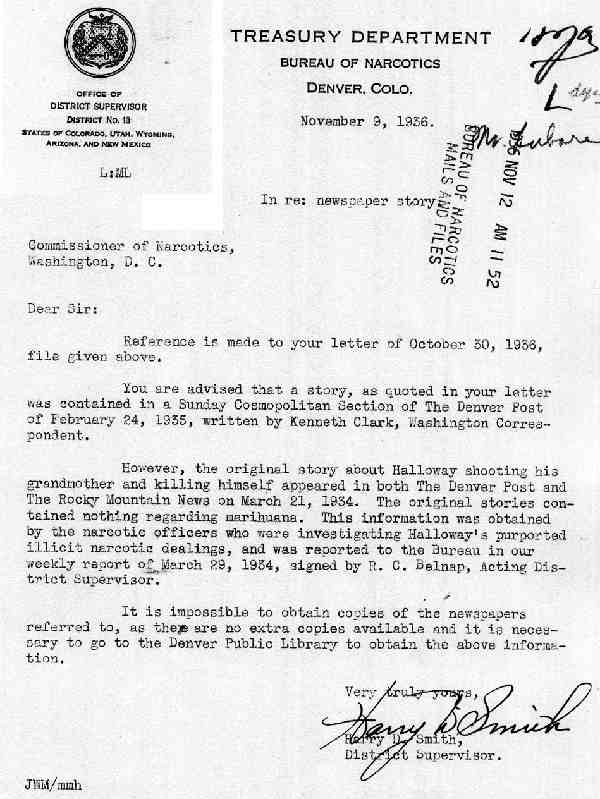 DEA Letter 1936-11-09
