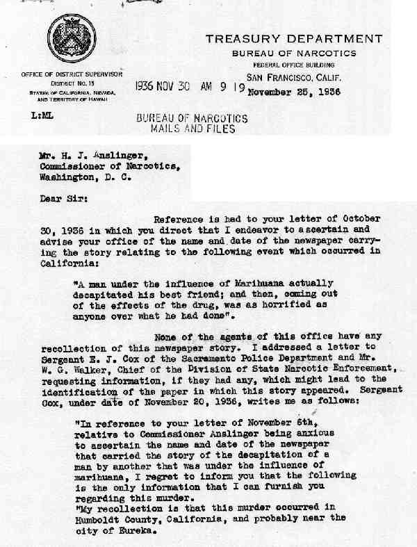 DEA Letter 1936-11-25