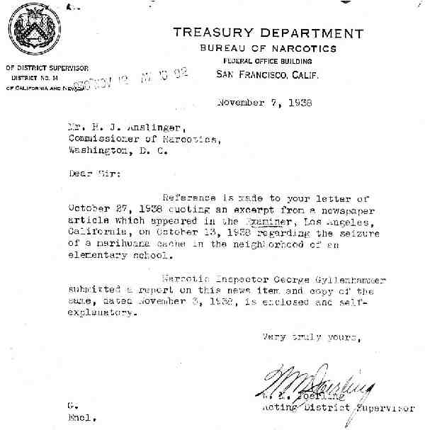 DEA Letter 1938 11-07