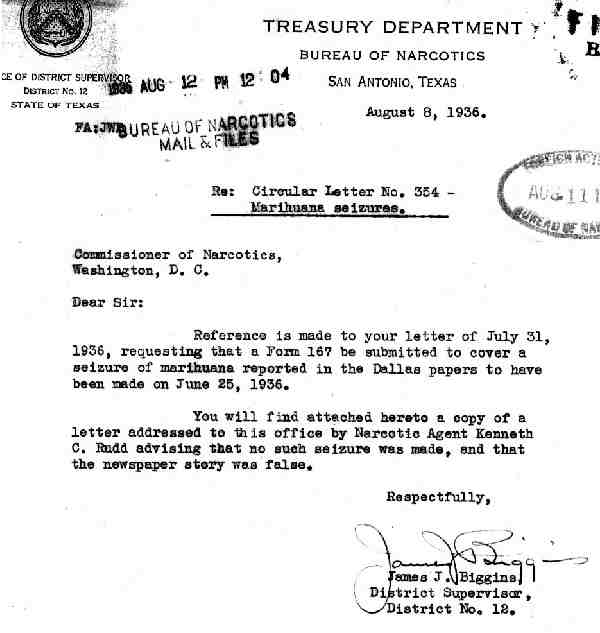 DEA Letter 1938-01-25