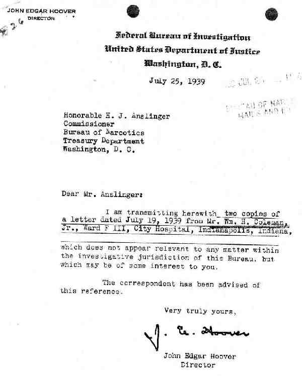 FBI Letter 1939-07-25