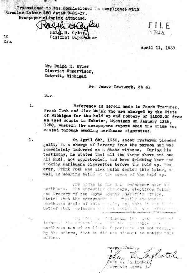 DEA Letter 1938-04-11