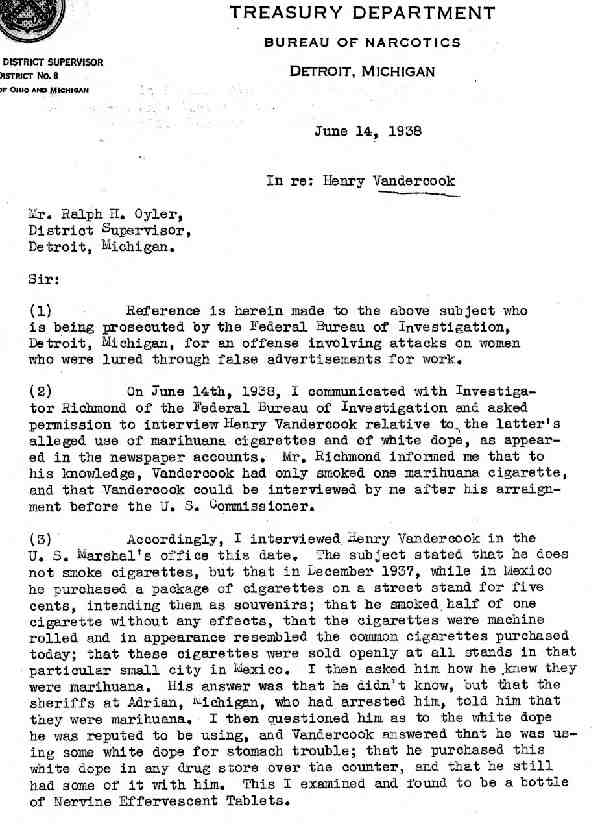 DEA Letter 1938-06-14