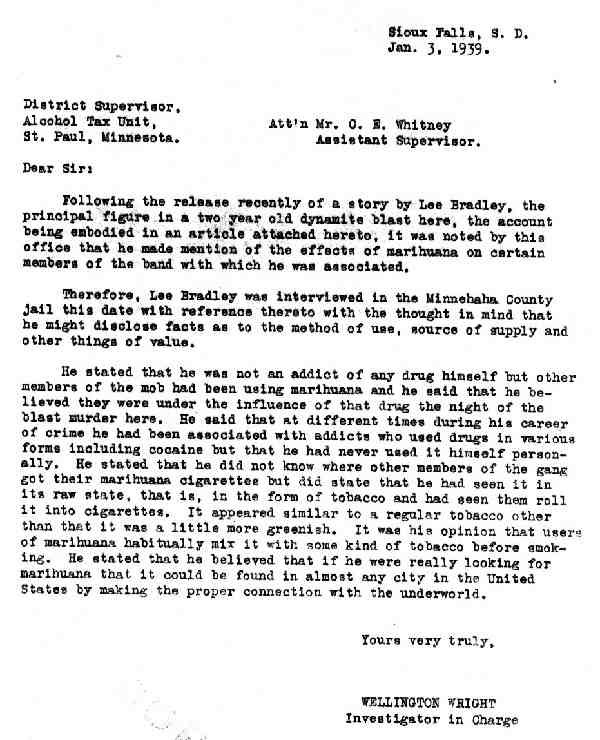 DEA Letter 1939-01-03