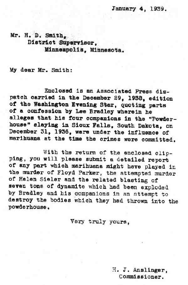 DEA Letter 1939-01-04