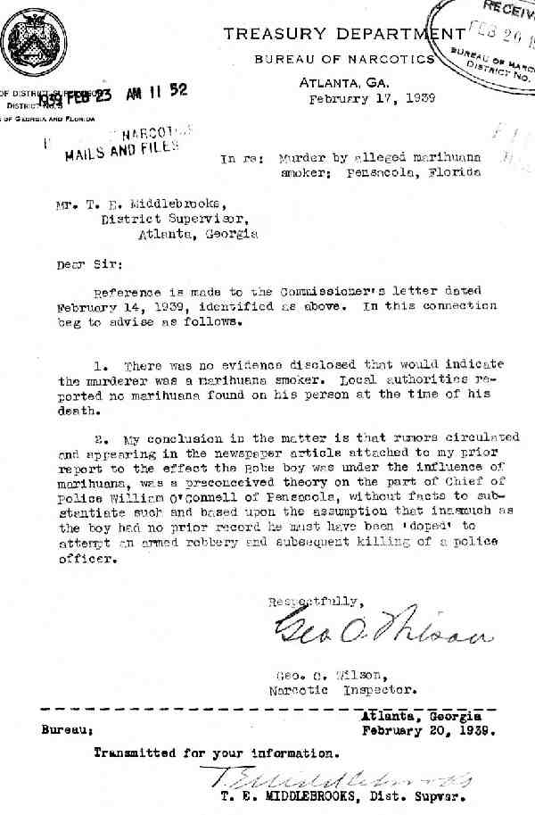 DEA Letter 1939-02-17