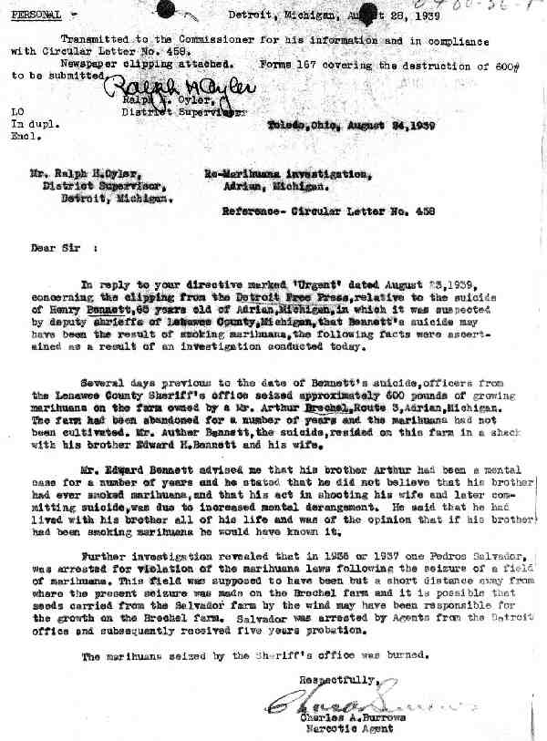 DEA Letter 1939-08-24