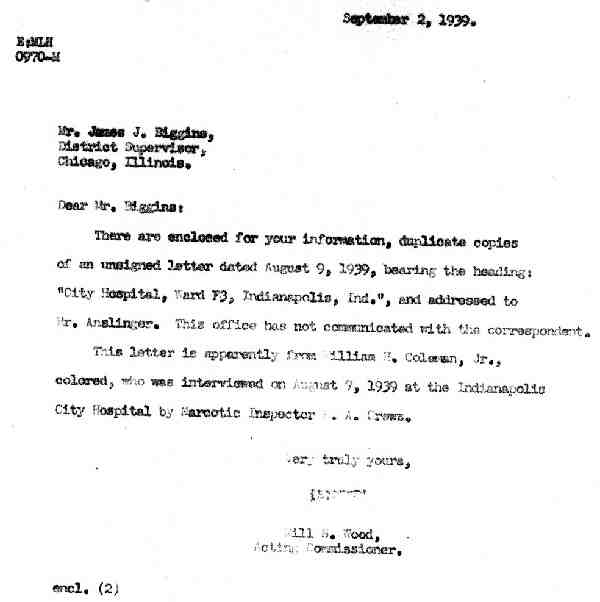DEA Letter 1939-09-02