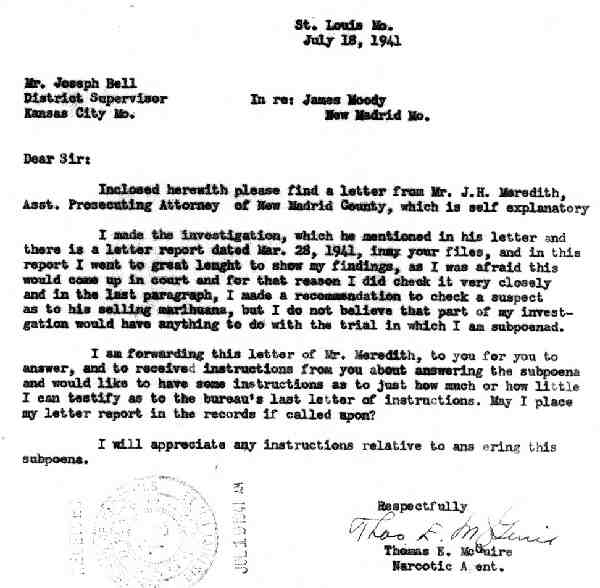 DEA Letter 1941-07-18