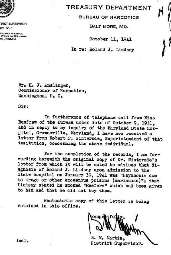 DEA Letter 1941-10-11