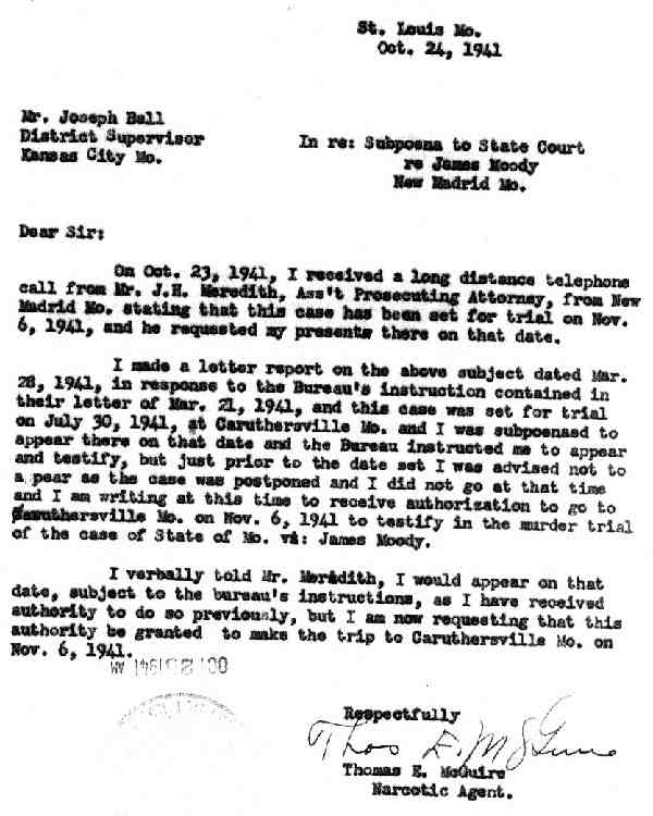 DEA Letter 1941-10-24