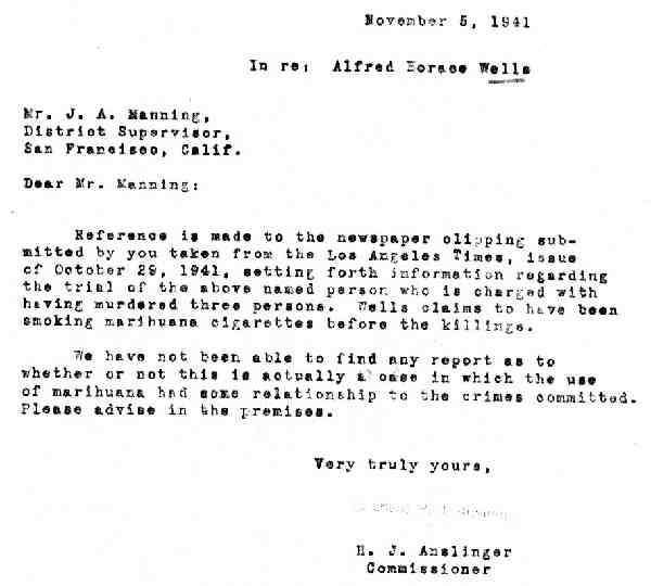 DEA Letter 1941-11-05