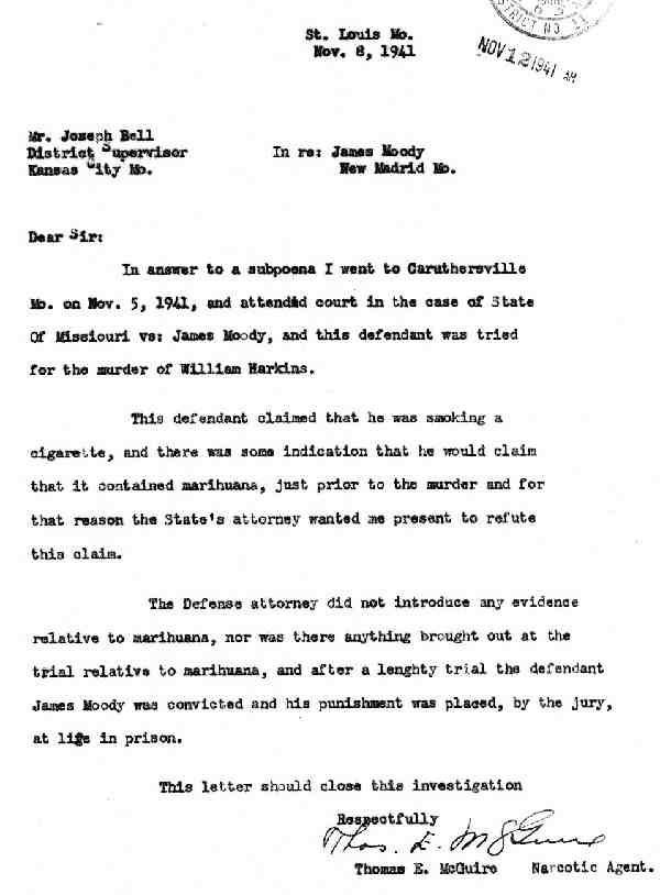 DEA Letter 1941-11-08