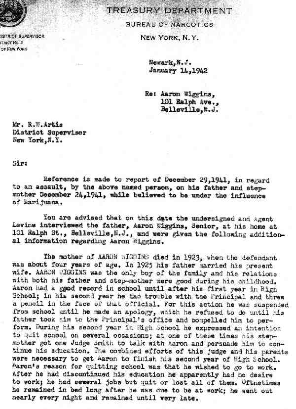 DEA Letter 1942-01-14