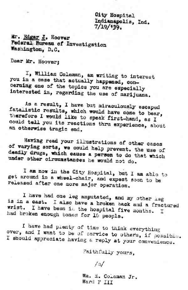 DEA Letter 1939-7-19